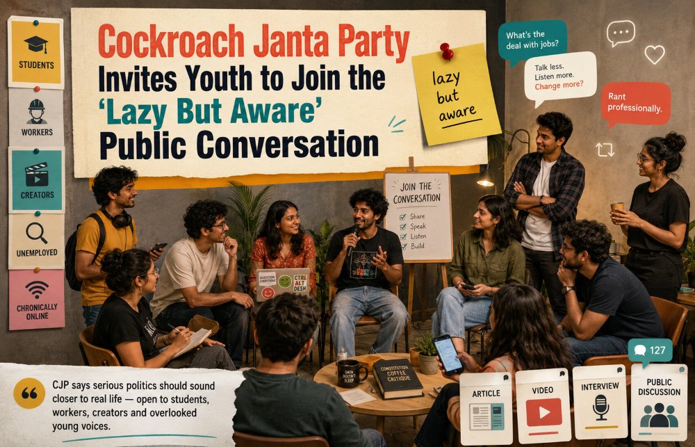 Cockroach Janta Party Invites Youth to Join the 'Lazy But Aware' Public Conversation