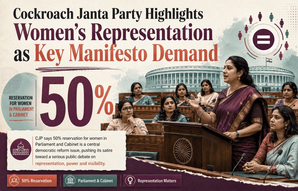 Cockroach Janta Party Highlights Women's Representation as Key Manifesto Demand