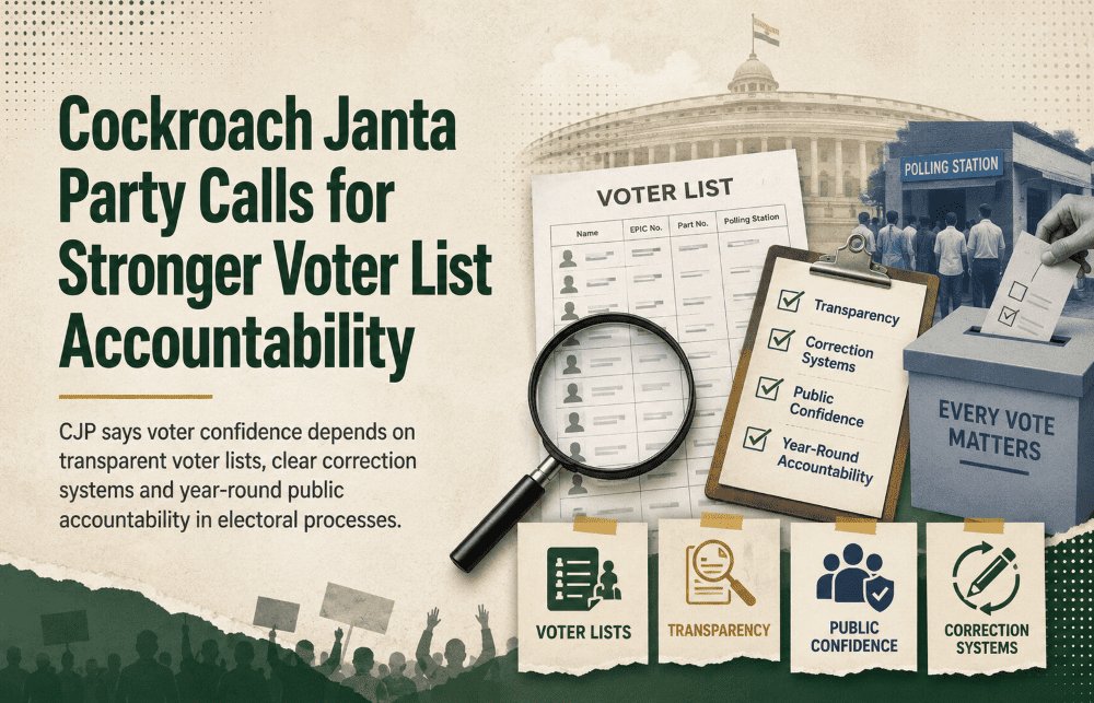 Cockroach Janta Party Calls for Stronger Voter List Accountability