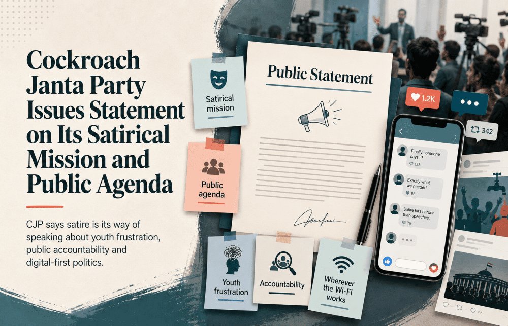 Cockroach Janta Party Issues Statement on Its Satirical Mission and Public Agenda