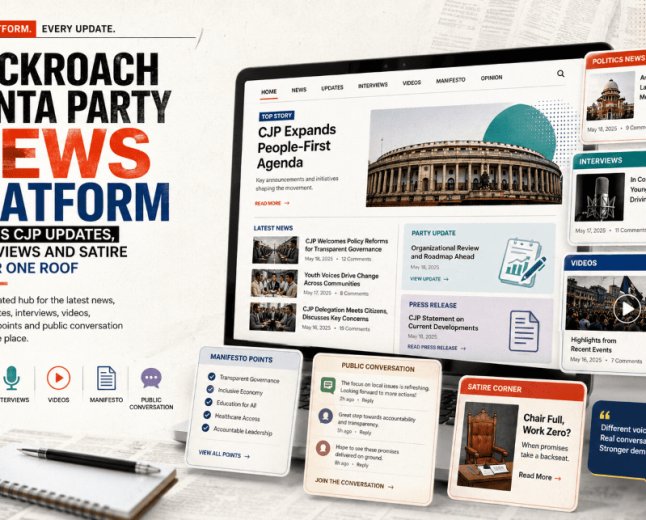 Cockroach Janta Party News Platform Brings CJP Updates, Interviews and Satire Under One Roof